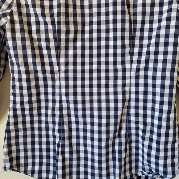 Vineyard Vines Button Front Shirt Womens size 0 Blue Gingham Long Sleeve Tapered - Picture 6 of 12